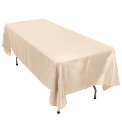 Premium Polyester 60"x102" Rectangle Tablecloth Beige - Durable 220GSM Wrinkle-Resistant Table Cover