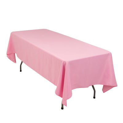 Premium Polyester 60’’x102’’ Rectangle Tablecloth Pink - Durable 220GSM Wrinkle-Resistant Table Cover - Tablecloths