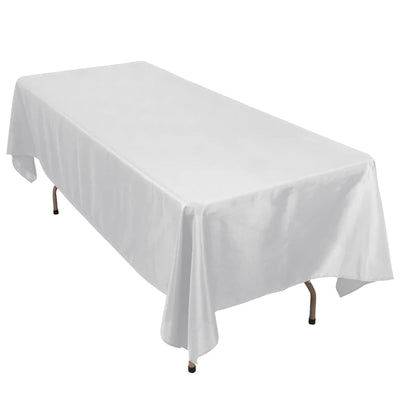 Premium Polyester 60’’x102’’ Rectangle Tablecloth Silver - Durable 220GSM Wrinkle-Resistant Table Cover - Tablecloths