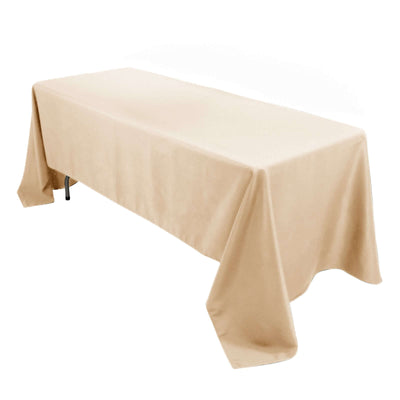 Premium Polyester 60’’x126’’ Rectangle Tablecloth Beige - Stain-Resistant 220GSM Finish Table Cover - Tablecloths