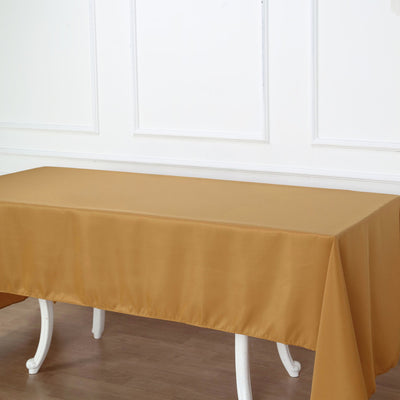 Premium Polyester 60’’x126’’ Rectangle Tablecloth Gold - Stain-Resistant 220GSM Finish Table Cover - Tablecloths