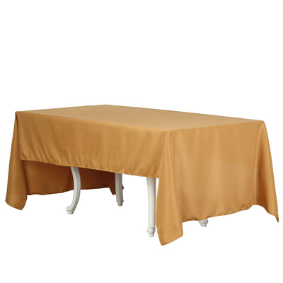 Premium Polyester 60"x126" Rectangle Tablecloth Gold - Stain-Resistant 220GSM Finish Table Cover