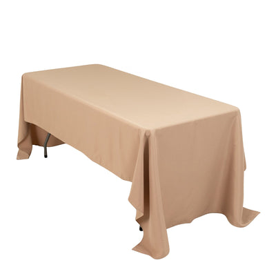 Premium Polyester 60’’x126’’ Rectangle Tablecloth Nude - Stain-Resistant 220GSM Finish Table Cover - Tablecloths