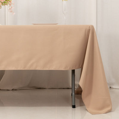 Premium Polyester 60’’x126’’ Rectangle Tablecloth Nude - Stain-Resistant 220GSM Finish Table Cover - Tablecloths