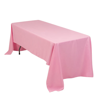 Premium Polyester 60’’x126’’ Rectangle Tablecloth Pink - Stain-Resistant 220GSM Finish Table Cover - Tablecloths
