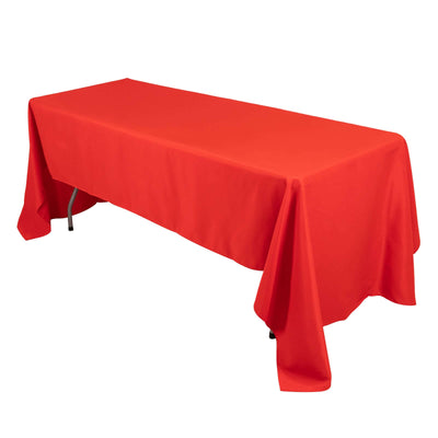 Premium Polyester 60’’x126’’ Rectangle Tablecloth Red - Stain-Resistant 220GSM Finish Table Cover - Tablecloths
