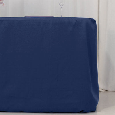 Premium Polyester 6ft Rectangle Tablecloth Navy Blue Durable Fitted 220GSM Table Cover - Tablecloths