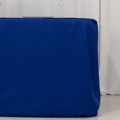 Premium Polyester 6ft Rectangle Tablecloth Royal Blue Durable Fitted 220GSM Table Cover - Tablecloths