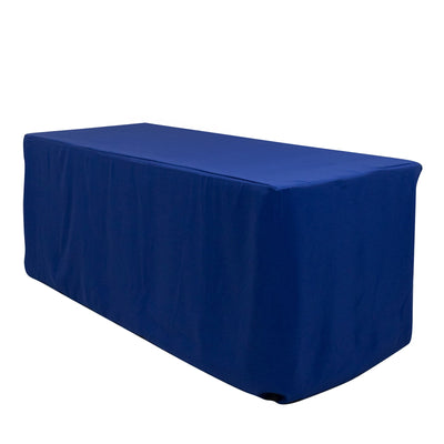 Premium Polyester 6ft Rectangle Tablecloth Royal Blue Durable Fitted 220GSM Table Cover - Tablecloths