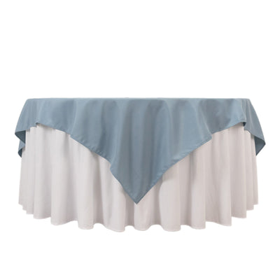 Premium Polyester 70’’x70’’ Table Overlay Square Tablecloth Dusty Blue 220GSM Wrinkle-Resistant Table Cover - Overlays