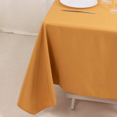 Premium Polyester 70’’x70’’ Table Overlay Square Tablecloth Gold 220GSM Wrinkle-Resistant Table Cover for Stylish