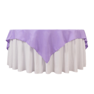 Premium Polyester 70’’x70’’ Table Overlay Square Tablecloth Lavender Lilac 220GSM Wrinkle-Resistant Table Cover