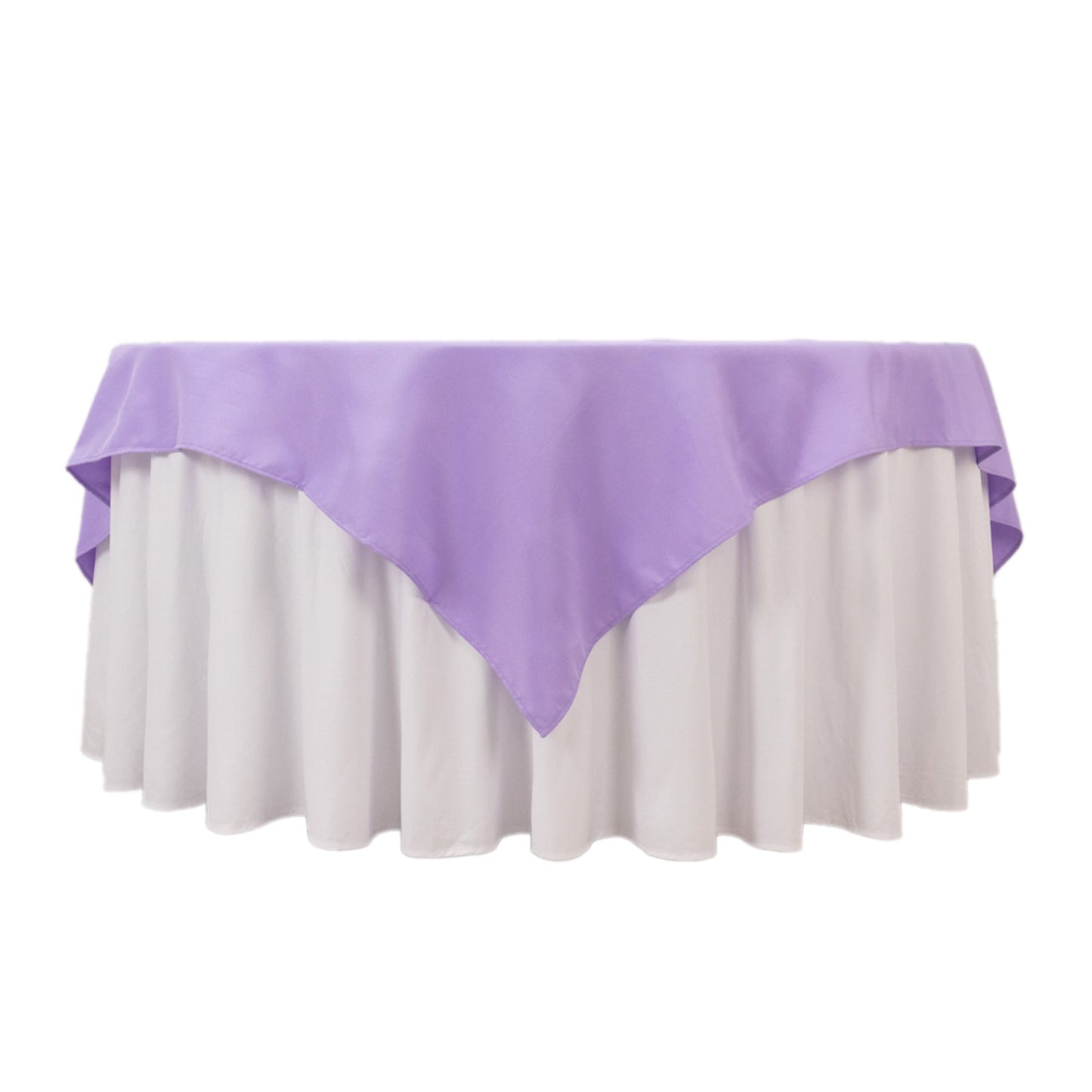 Premium Polyester 70"x70" Table Overlay Square Tablecloth Lavender Lilac 220GSM Wrinkle-Resistant Table Cover