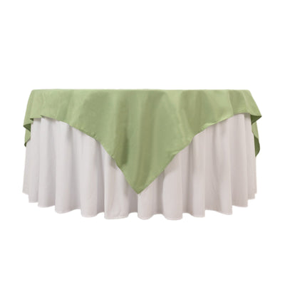 Premium Polyester 70’’x70’’ Table Overlay Square Tablecloth Sage Green 220GSM Wrinkle-Resistant Table Cover - Overlays