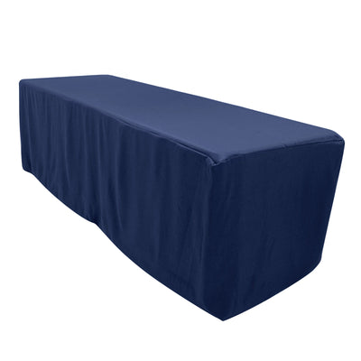Premium Polyester 8ft Rectangle Tablecloth Navy Blue Durable Fitted 220GSM Table Cover - Tablecloths