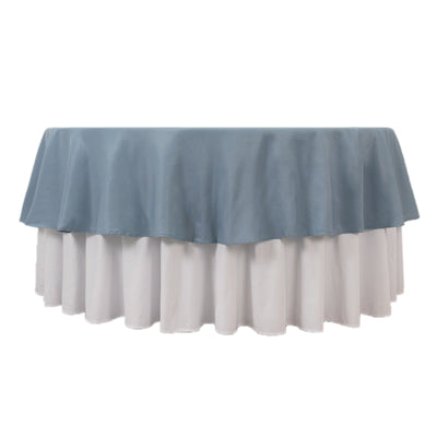 Premium Polyester 90’’ Round Tablecloth Dusty Blue - Stain and Wrinkle-Resistant Design with 220GSM Thickness Table