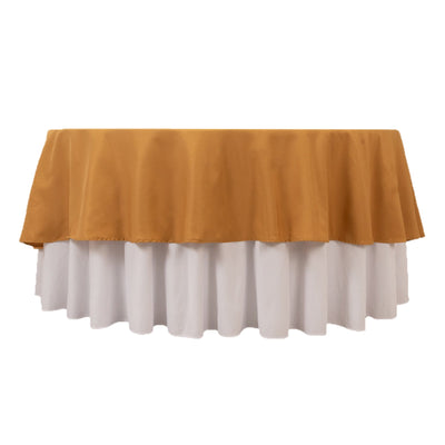 Premium Polyester 90’’ Round Tablecloth Gold - Stain and Wrinkle-Resistant 220GSM Table Cover for Weddings & Event