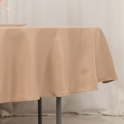 Premium Polyester 90’’ Round Tablecloth Nude - Stain and Wrinkle-Resistant Design with 220GSM Thickness Table Cover