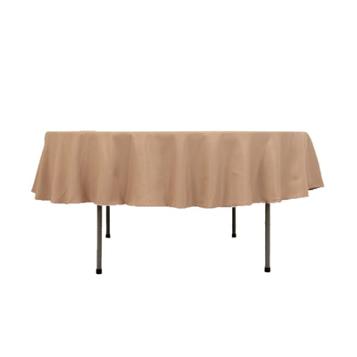 Premium Polyester 90’’ Round Tablecloth Nude - Stain and Wrinkle-Resistant Design with 220GSM Thickness Table Cover