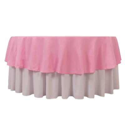 Premium Polyester 90" Round Tablecloth Pink - Stain and Wrinkle-Resistant Design with 220GSM Thickness Table Cover