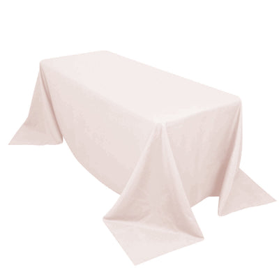 Premium Polyester 90"x132" Rectangle Tablecloth Blush - Seamless 220GSM Stain-Resistant Table Cover