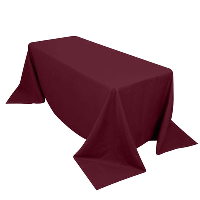 Premium Polyester 90"x132" Rectangle Tablecloth Burgundy - Seamless 220GSM Stain-Resistant Table Cover