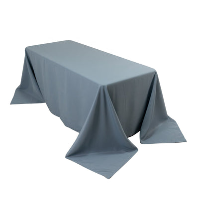 Premium Polyester 90’’x132’’ Rectangle Tablecloth Dusty Blue - Seamless 220GSM Stain-Resistant Table Cover - Tablecloths