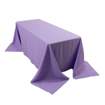 Premium Polyester 90’’x132’’ Rectangle Tablecloth Lavender Lilac - Seamless 220GSM Stain-Resistant Table Cover