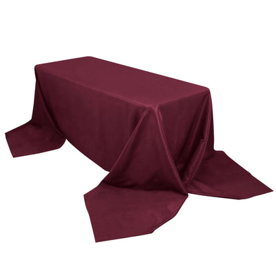 Premium Polyester 90"x156" Rectangle Tablecloth Burgundy - Seamless 220GSM Stain-Resistant Table Cover