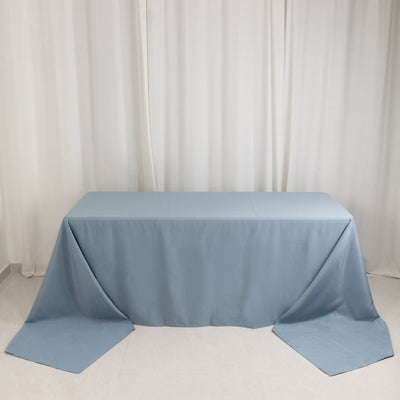 Premium Polyester 90’’x156’’ Rectangle Tablecloth Dusty Blue - Seamless 220GSM Stain-Resistant Table Cover - Tablecloths