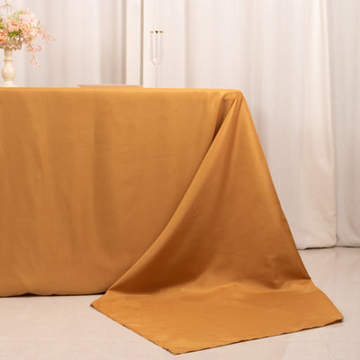 Premium Polyester 90’’x156’’ Rectangle Tablecloth Gold - Seamless 220GSM Stain-Resistant Design for Classy Events