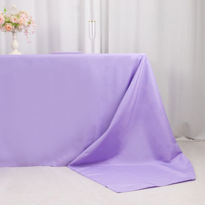 Premium Polyester 90’’x156’’ Rectangle Tablecloth Lavender Lilac - Seamless 220GSM Stain-Resistant Table Cover