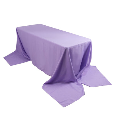 Premium Polyester 90’’x156’’ Rectangle Tablecloth Lavender Lilac - Seamless 220GSM Stain-Resistant Table Cover