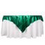 Polyester 72"x72" Table Overlay Square Tablecloth Hunter Emerald Green - Sequin Dots Wrinkle-Free Table Cover