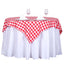 Polyester 54"x54" Table Overlay Square Tablecloth White/Red - Checkered Buffalo Plaid Design for Casual Table Settings