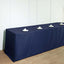 Fitted Polyester 96"x30" Rectangle Tablecloth Navy Blue - Durable and Easy to Maintain Table Cover