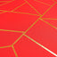 Polyester 120" Round Tablecloth Red with Gold Foil Geometric Pattern Wrinkle-Resistant Seamless Table Cover