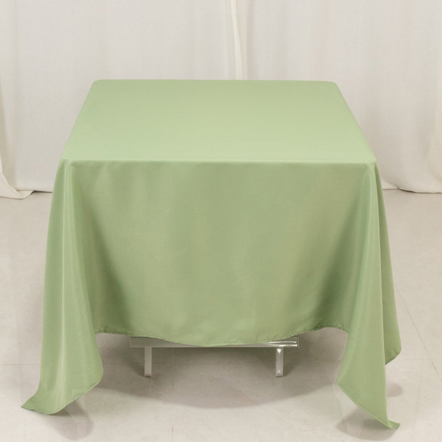 Polyester 90"x156" Rectangle Tablecloth Sage Green Seamless with Gold Foil Geometric Pattern - Wrinkle-Resistant Seamless Table Cover for Sophisticated Events