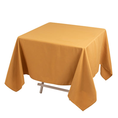 Premium Polyester Square Tablecloth 70’’x70’’ Gold 220GSM Wrinkle-Resistant Table Cover for Stylish Gatherings