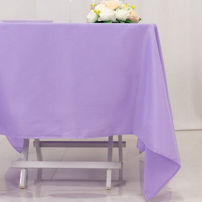 Premium Polyester Square Tablecloth 70’’x70’’ Lavender Lilac 220GSM Wrinkle-Resistant Table Cover - Tablecloths