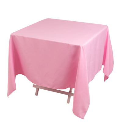 Premium Polyester Square Tablecloth 70’’x70’’ Pink 220GSM Wrinkle-Resistant Table Cover - Tablecloths