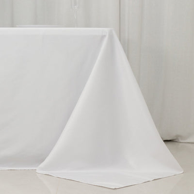 Fire Retardant Premium Polyester 90"x132" Rectangular Tablecloth White - Stylish High-Performance Seamless Table Cover for Large Gatherings