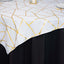 Polyester 54"x54" Square Tablecloth White with Gold Foil Geometric Pattern - Wrinkle-Resistant & Durable for Stylish Settings