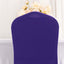 Spandex Chair Cover with Ruffle Pleated Skirt for Banquet Chairs Purple - 1-Piece Stretch Fitted Slipcover