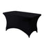 Stretch Spandex 48"x30" Rectangle Tablecloth Black - Durable Form-Fitting Table Cover