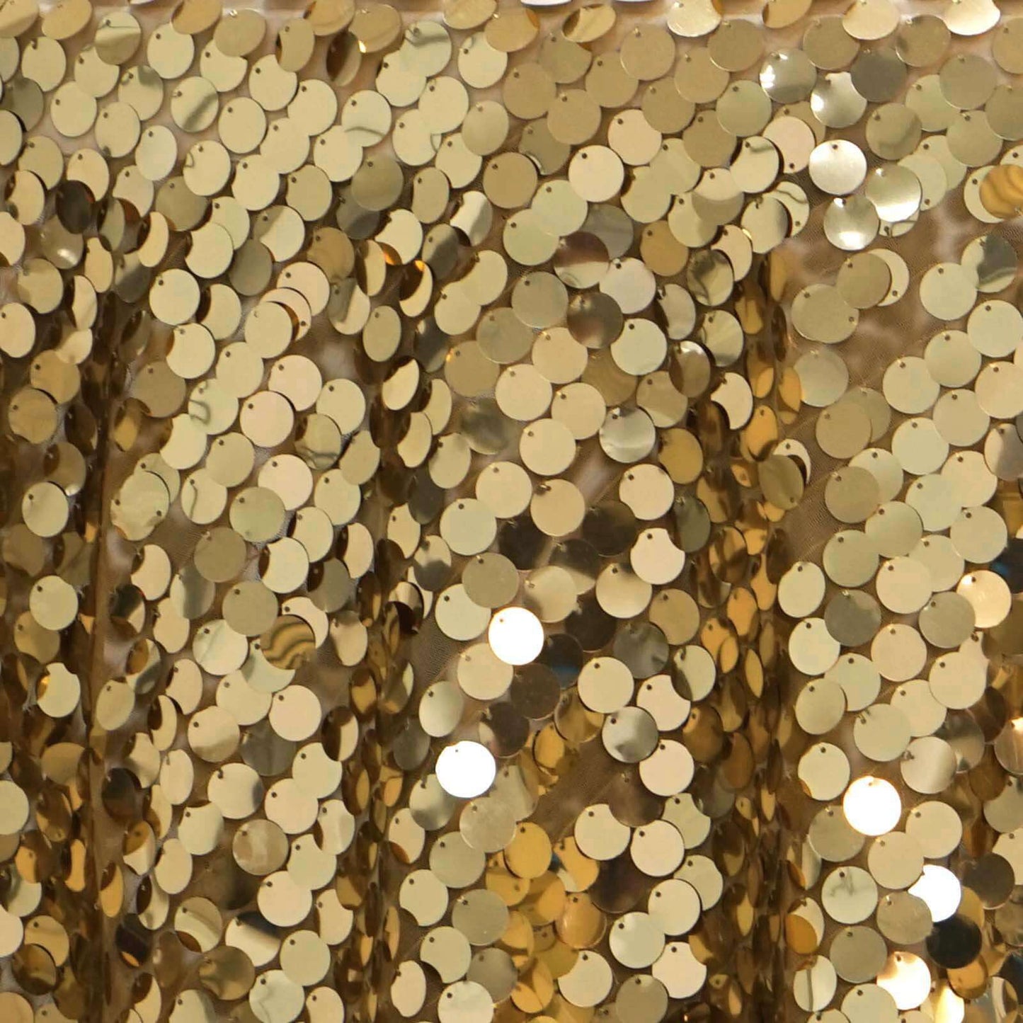 Sequin 72"x72" Table Overlay Square Tablecloth Gold - Big Payette Table Cover