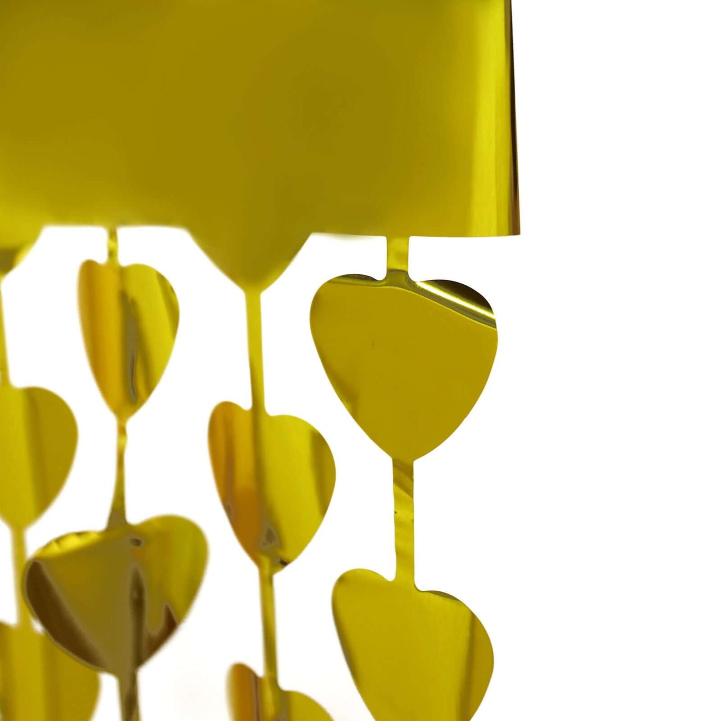 Gold Heart Chain Foil Fringe Curtain Party Backdrop, Metallic Gold Tinsel Streamer Party Decor - Door Window Foil Curtain - 3ftx6.5ft