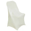 10 Pack Stretch Spandex Chair Covers Ivory for Folding Chairs - Durable 160GSM Fitted Slipcovers