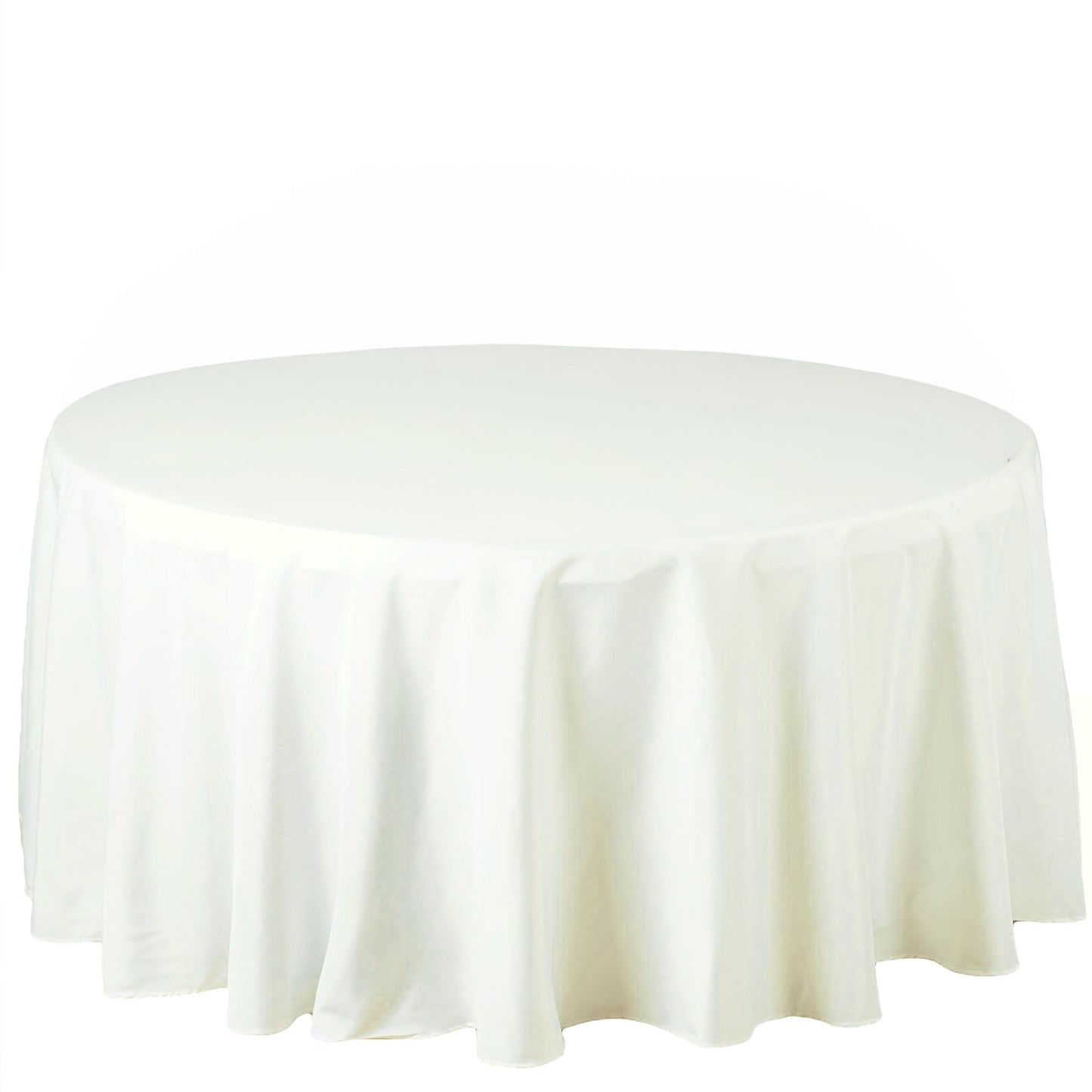 Fire Retardant Premium Polyester 120" Round Tablecloth Ivory - High-Performance Seamless Table Cover