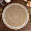 4-Pack Placemats Braided Design Natural Jute and White Round - Rustic Burlap Woven Table Mats 15"
